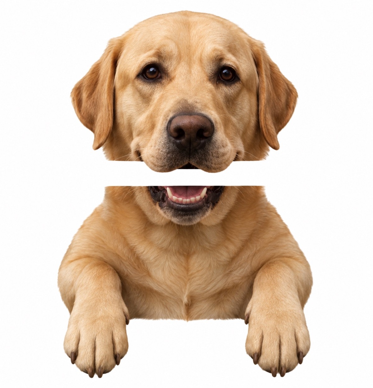 Yellow Labrador two-piece dog decal design